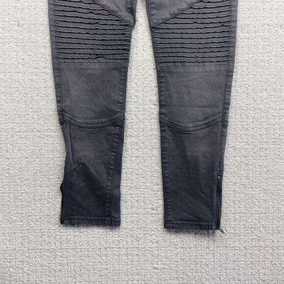 Y2K American Eagle Super Stretch Jegging Punk Grunge Zip Biker Women's Sz 2 - Picture 3 of 13